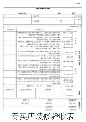 专卖店装修验收表-第2张图片-装修知识网