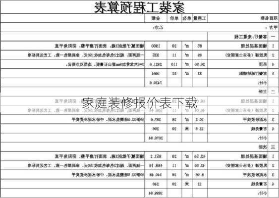 家庭装修报价表下载-第3张图片-装修知识网