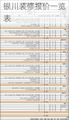 银川装修报价一览表-第1张图片-装修知识网