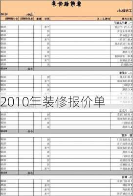 2010年装修报价单-第2张图片-装修知识网