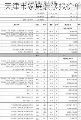 天津市家庭装修报价单-第2张图片-装修知识网