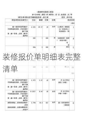 装修报价单明细表完整 清单-第2张图片-装修知识网