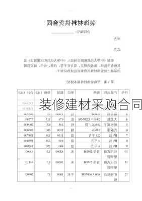 装修建材采购合同-第1张图片-装修知识网