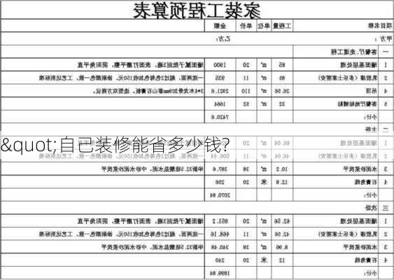 "自己装修能省多少钱?-第3张图片-装修知识网