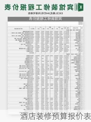 酒店装修预算报价表-第1张图片-装修知识网