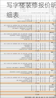 写字楼装修报价明细表-第1张图片-装修知识网