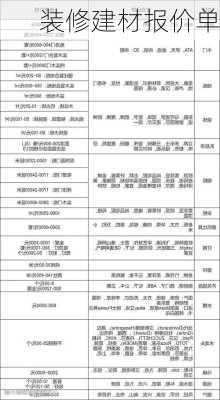 装修建材报价单-第1张图片-装修知识网