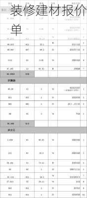 装修建材报价单-第3张图片-装修知识网