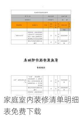 家庭室内装修清单明细表免费下载-第2张图片-装修知识网