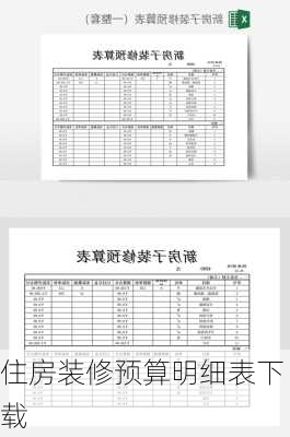 住房装修预算明细表下载-第1张图片-装修知识网