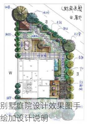 别墅庭院设计效果图手绘加设计说明-第1张图片-装修知识网