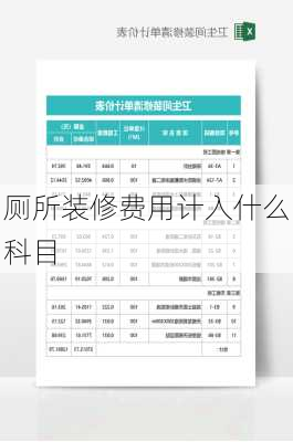 厕所装修费用计入什么科目-第1张图片-装修知识网