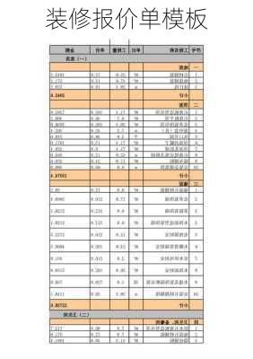 装修报价单模板-第1张图片-装修知识网