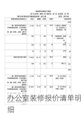 办公室装修报价清单明细